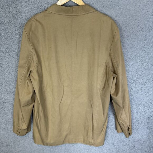 S Territory Ahead Blazer Jacket Men's L Beige Silk Cotton Blend 3 Button - Picture 6 of 6